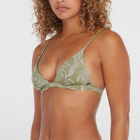 Seaside Tri Bikini Top | Green Textured Jungle