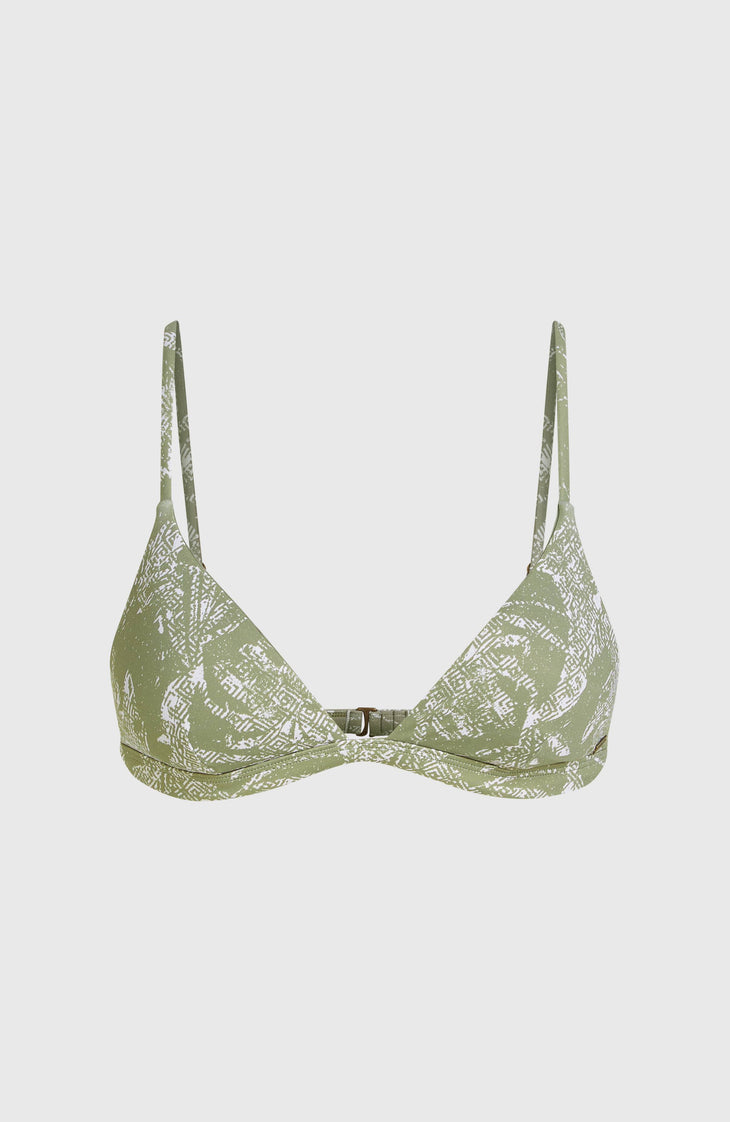 Seaside Tri Bikini Top | Green Textured Jungle