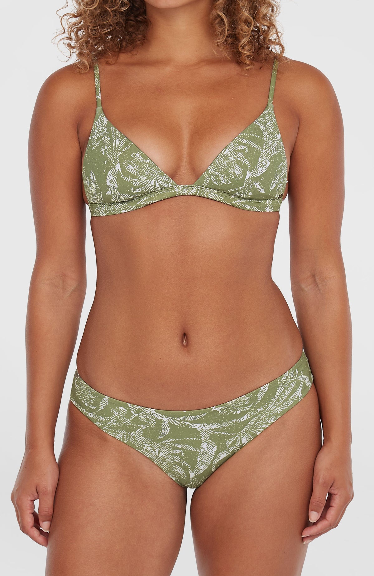 Maoi Bikini Bottoms | Green Textured Jungle