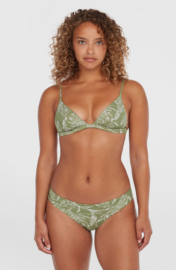Maoi Bikini Bottoms | Green Textured Jungle