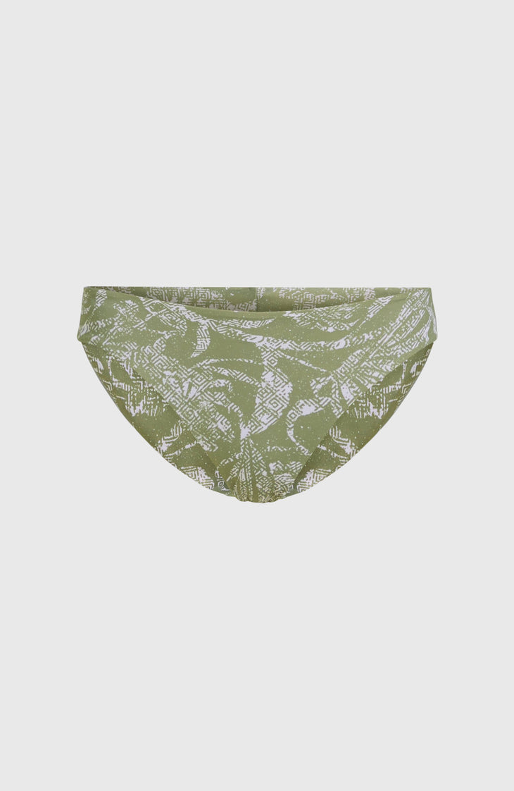 Maoi Bikini Bottoms | Green Textured Jungle