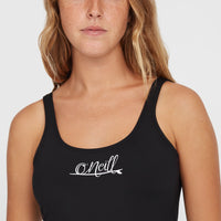 Essentials Script Swimsuit | Black Out