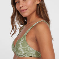 Elsie Underwire Bikini Top | Green Textured Jungle