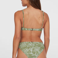 Elsie Underwire Bikini Top | Green Textured Jungle