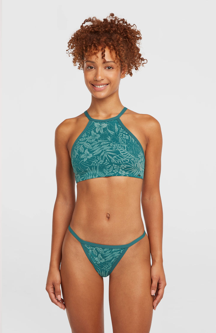 3X Faster-Drying High-Neck Bikini Set | Green Island Sky