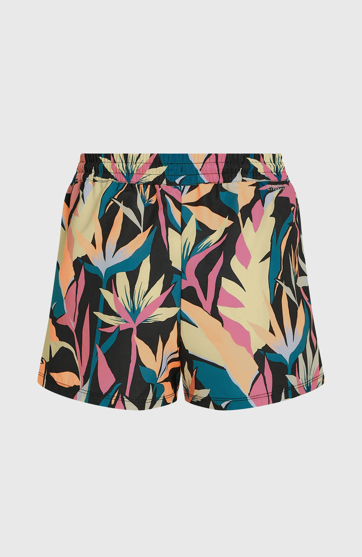 Essentials 12'' All-Over Print Swimshorts | Black Wmns Tropicana
