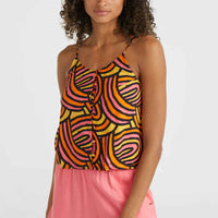 Tiare Woven Tank Top | Orange Rainbow Stripe