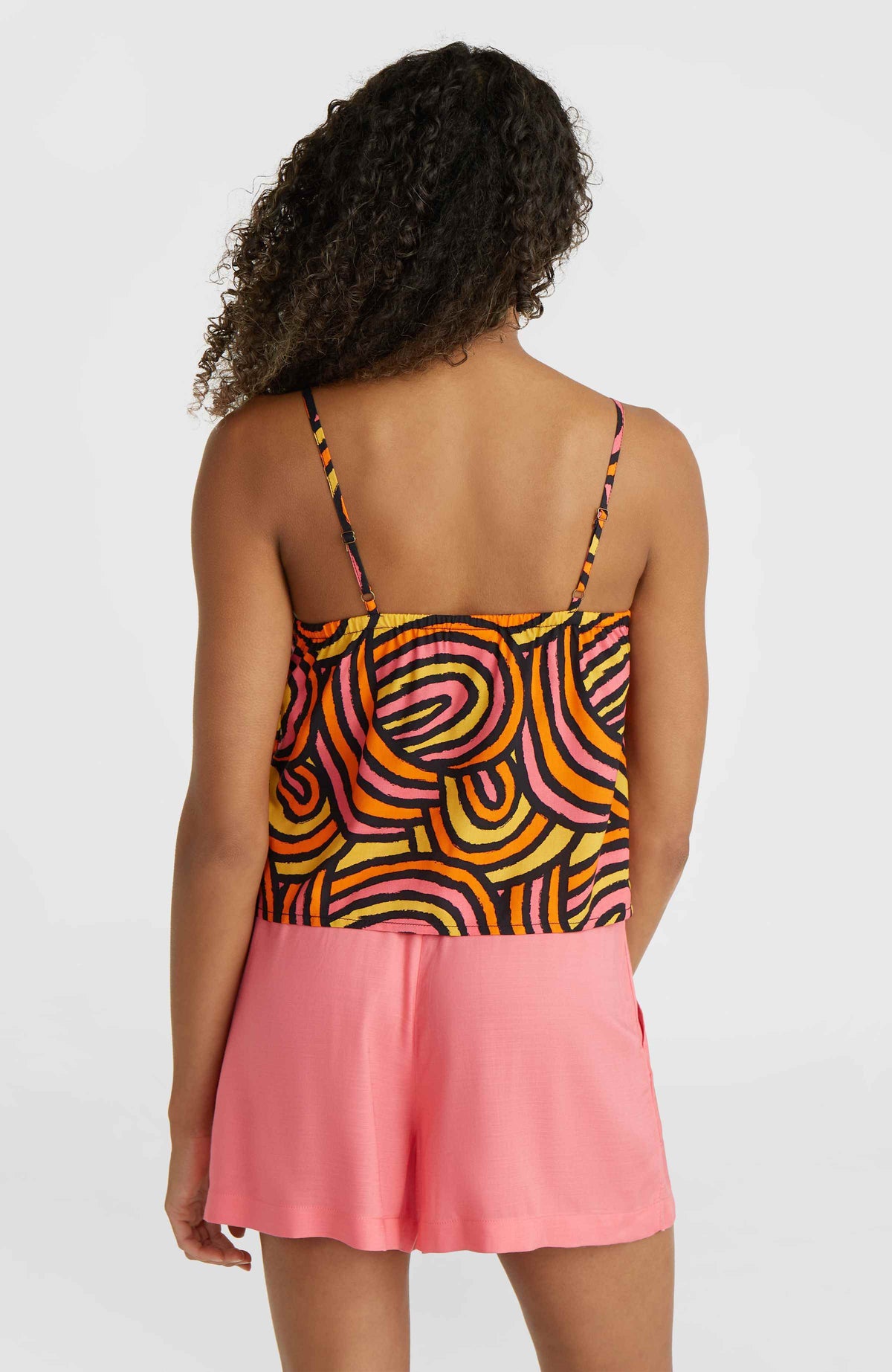Tiare Woven Tank Top | Orange Rainbow Stripe