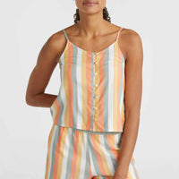 Tiare Woven Tank Top | Orange Multistripe