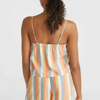 Tiare Woven Tank Top | Orange Multistripe