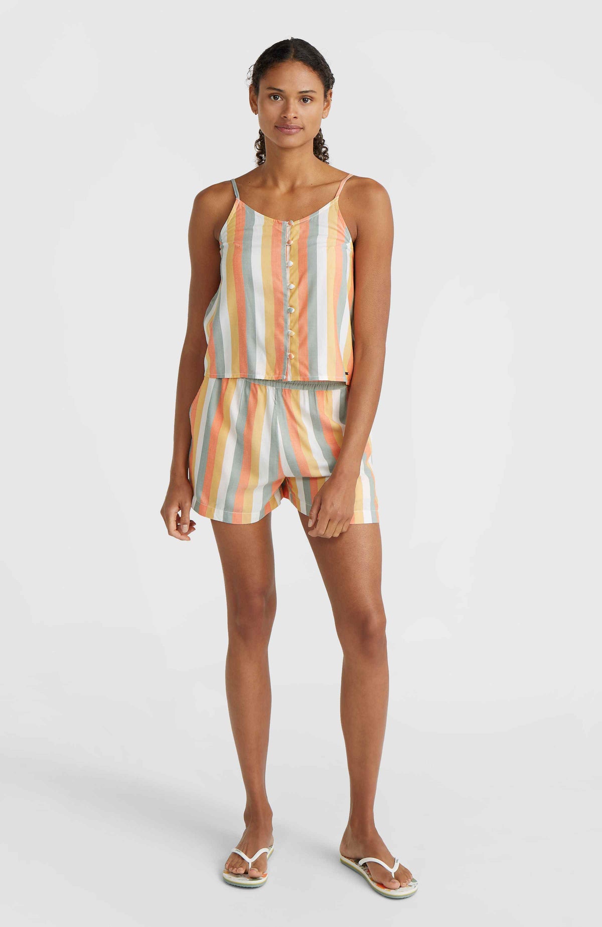 Tiare Woven Tank Top | Orange Multistripe