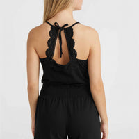 Essentials Ava Lace Tank Top | Black Out