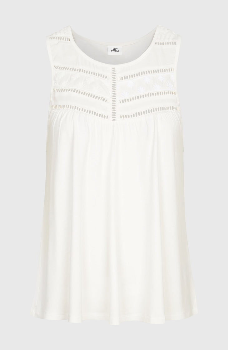 Essentials Tokeena Embroidery Tank | Snow White