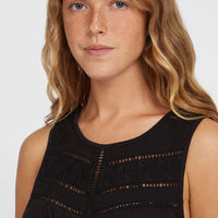 Essentials Tokeena Embroidery Tank | Black Out