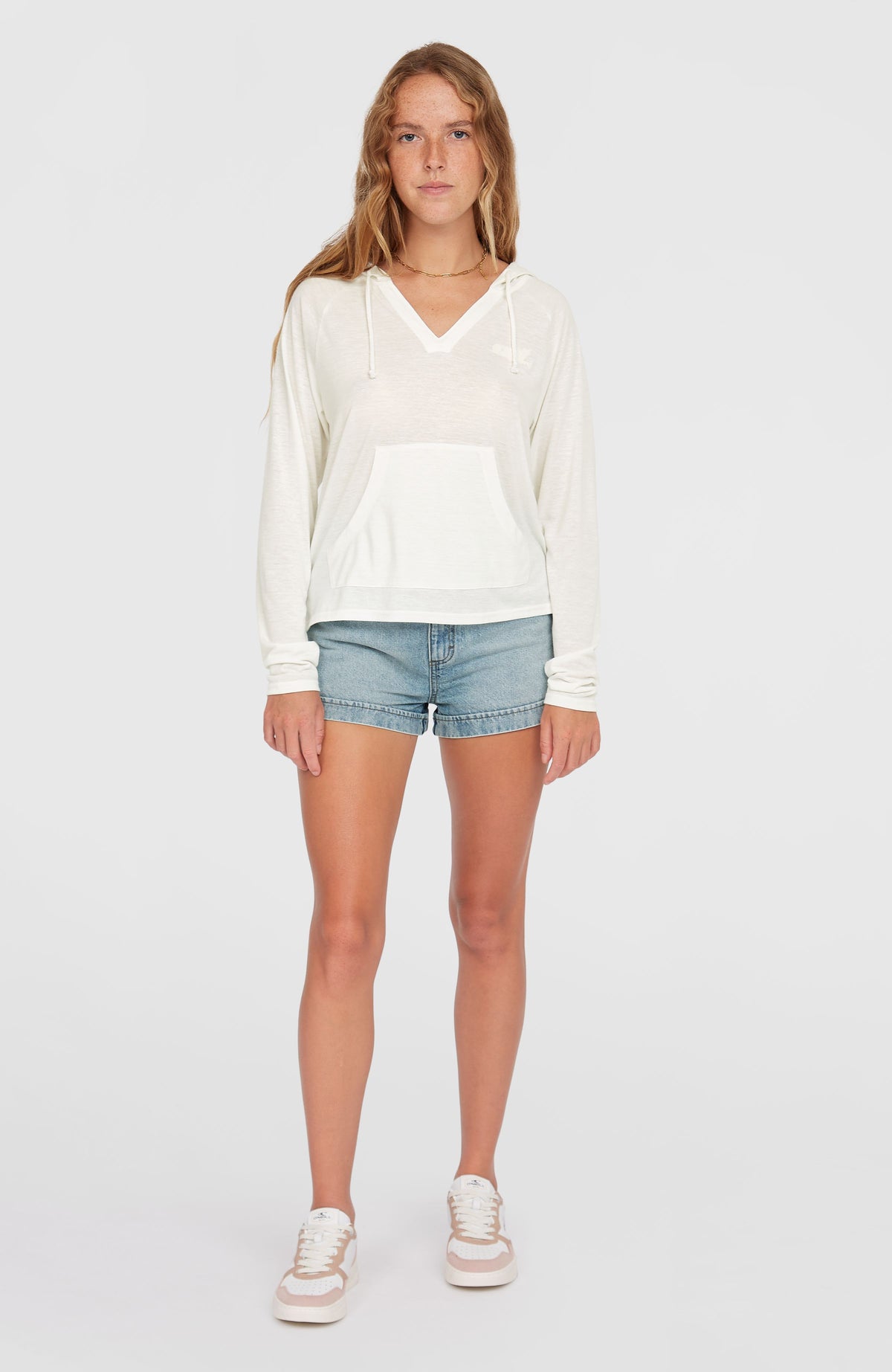 Essentials Long Sleeve Hoodie | Snow White