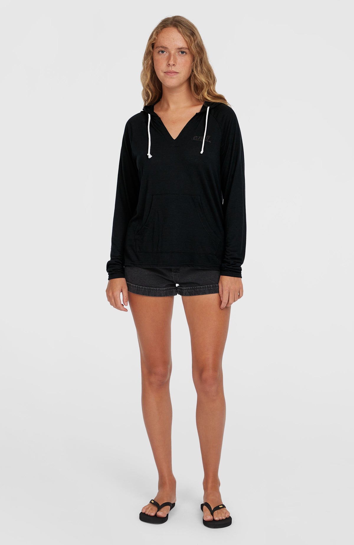 Essentials Long Sleeve Hoodie | Black Out