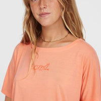 Essentials Script Drape T-Shirt | Coral Pink