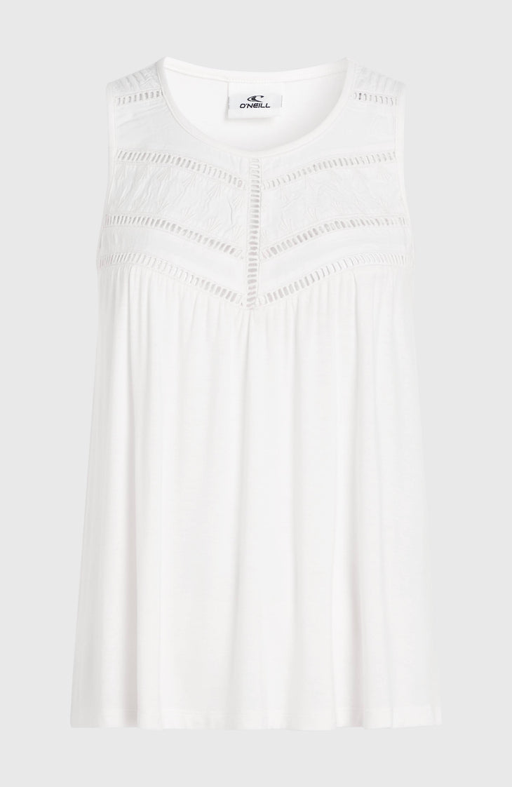 Essentials Tokeena Embroidery Tank | Snow White