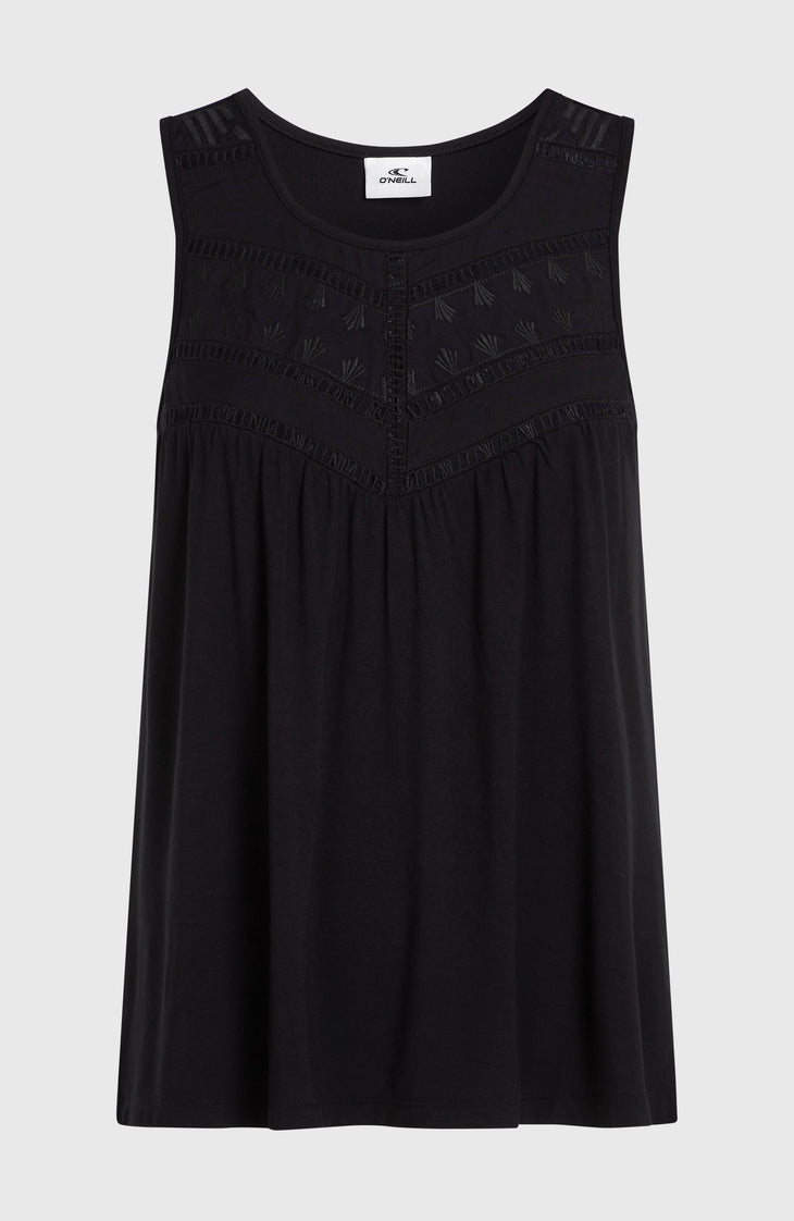 Essentials Tokeena Embroidery Tank | Black Out