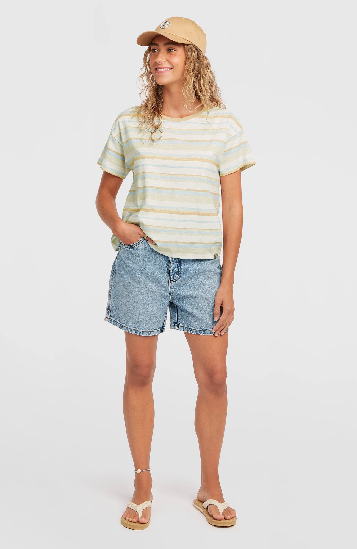 O'Riginals Boxy Stripe T-Shirt | Blue Originals tee stripe