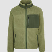 High-Pile Full-Zip Fleece | Deep Lichen Green