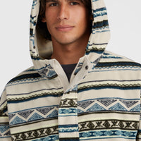 Superfleece Half-Zip Hoodie | Grey Ikat Stripe