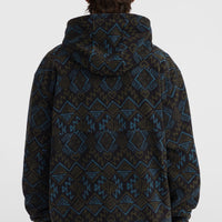 Superfleece Half-Zip Hoodie | Black Retro Ikat