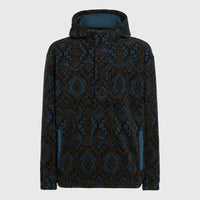 Superfleece Half-Zip Hoodie | Black Retro Ikat