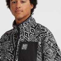 Surf Heroes High-Pile Half-Zip Fleece | White/Black Sketcheritage