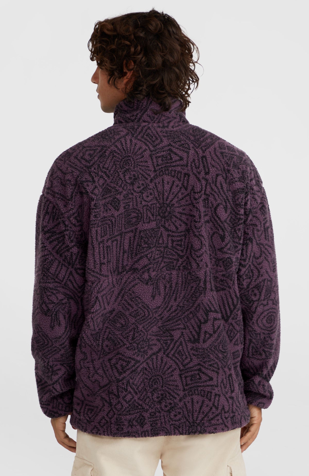 Surf Heroes High-Pile Half-Zip Fleece | Black/Purple Sketcheritage