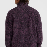 Surf Heroes High-Pile Half-Zip Fleece | Black/Purple Sketcheritage