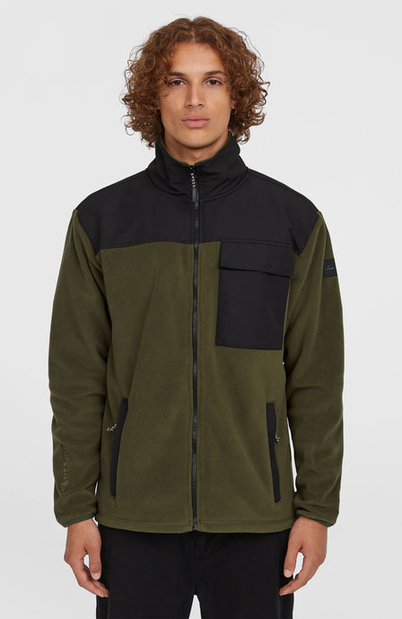 Utility Polartec® 200 Full-Zip Fleece | Forest Night  Colour Block