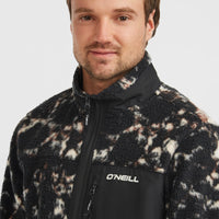 Must-Have High-Pile Full-Zip Fleece | Black/Beige Quarry