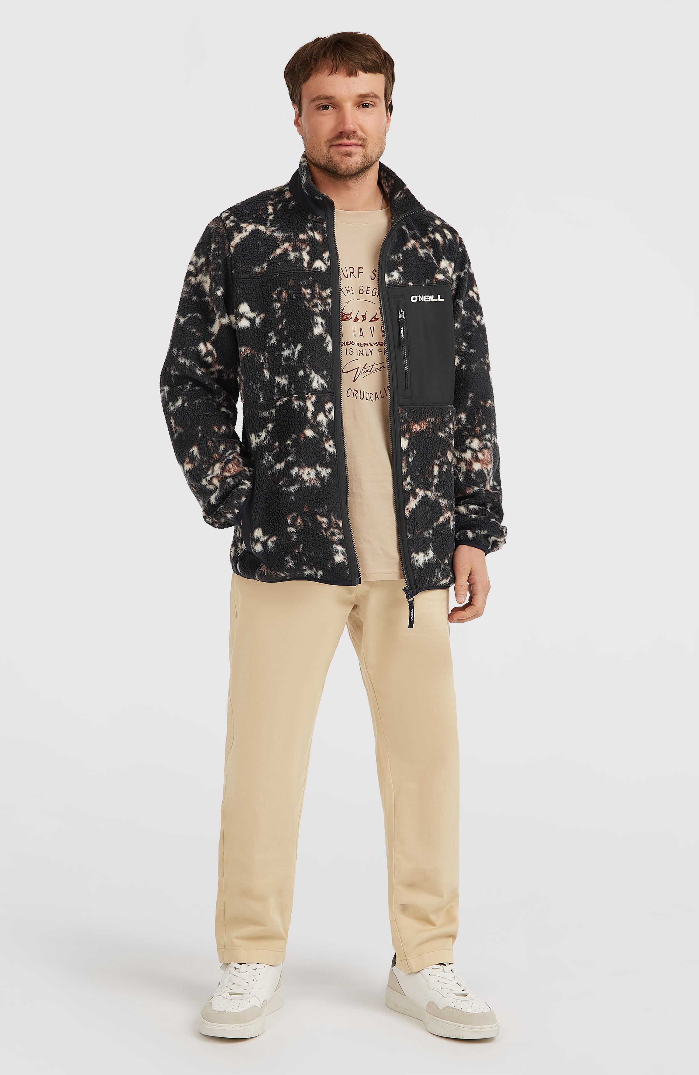 Must-Have High-Pile Full-Zip Fleece | Black/Beige Quarry – O'Neill