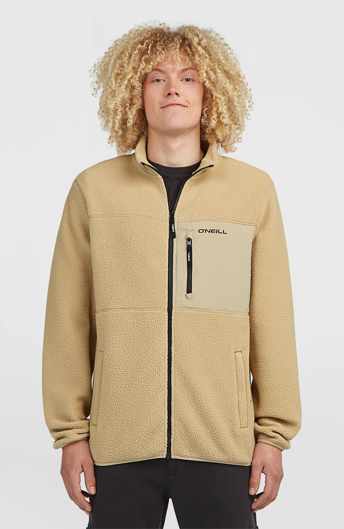 Must-Have High-Pile Full-Zip Fleece | Olive Blush