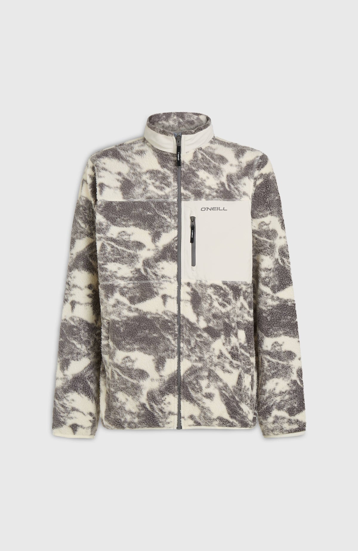 Must-Have High-Pile Full-Zip Fleece | Grey Mountain Landscape