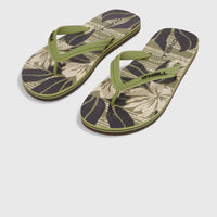 Profile Graphic Sandals | Green Dusty Flower