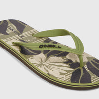 Profile Graphic Sandals | Green Dusty Flower