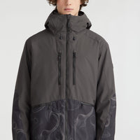 Texture Snow Jacket | Black Out Colour Block