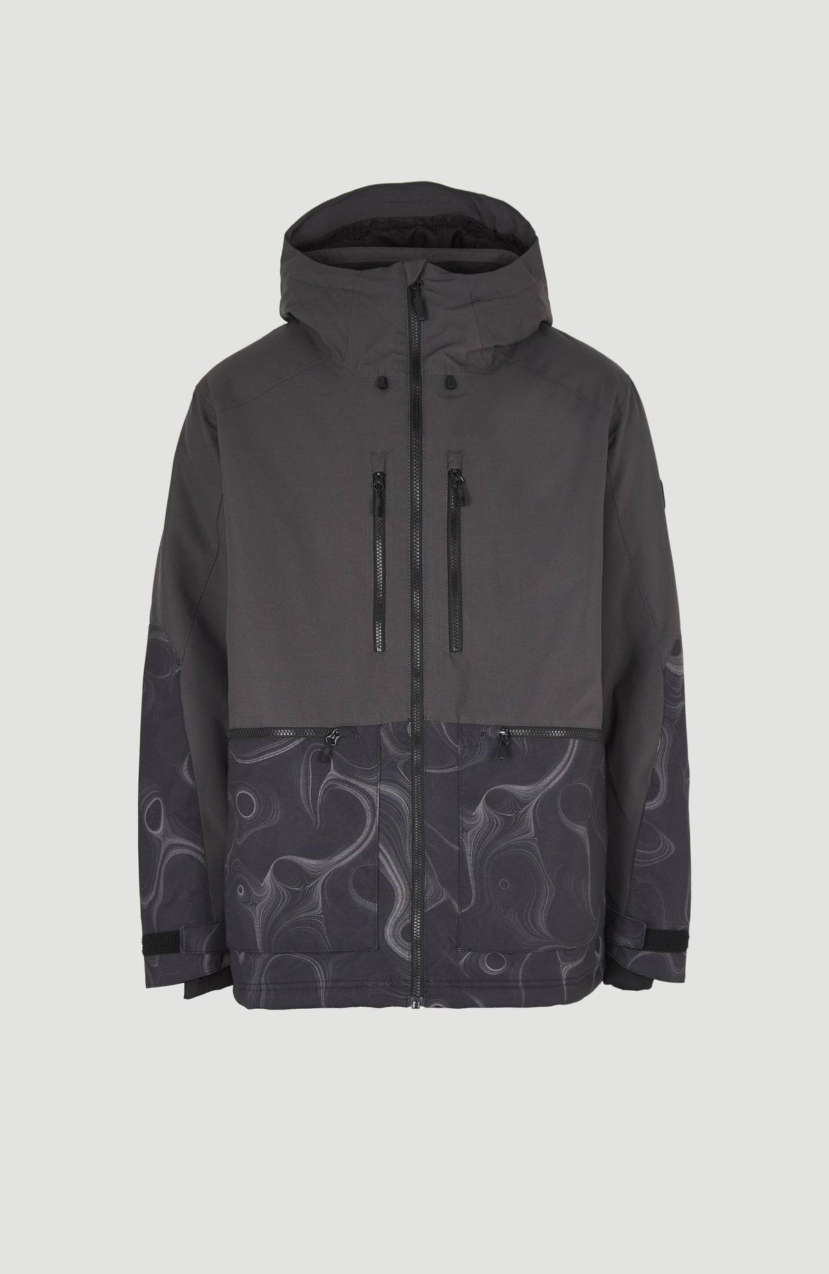 Texture Snow Jacket Black Out Colour Block O Neill