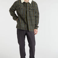 Fleece-Lined Jacket | Blue Shirt Check