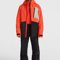 Hammer Block Snow Jacket | Paprika Flame Colour Block