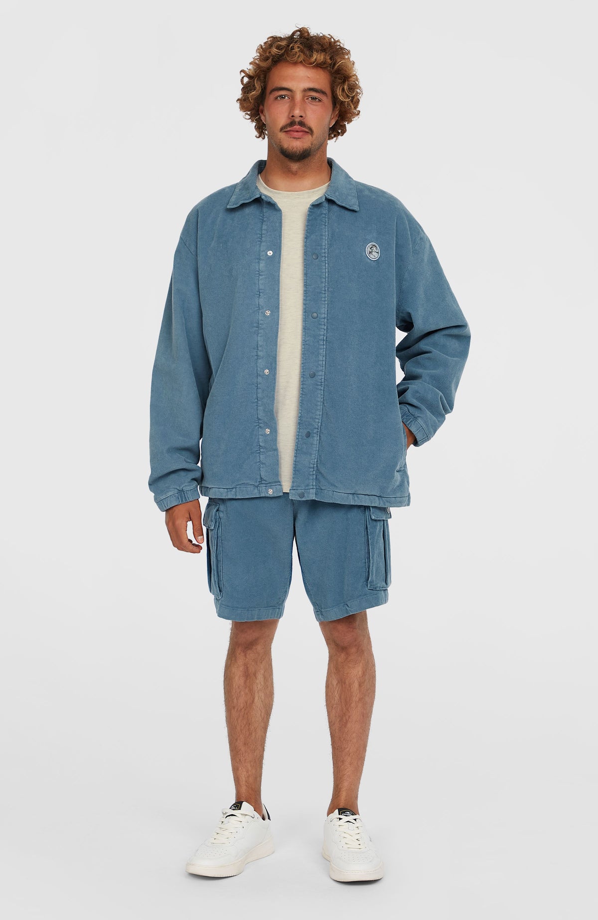Cord Coach Jacket | Copen Blue
