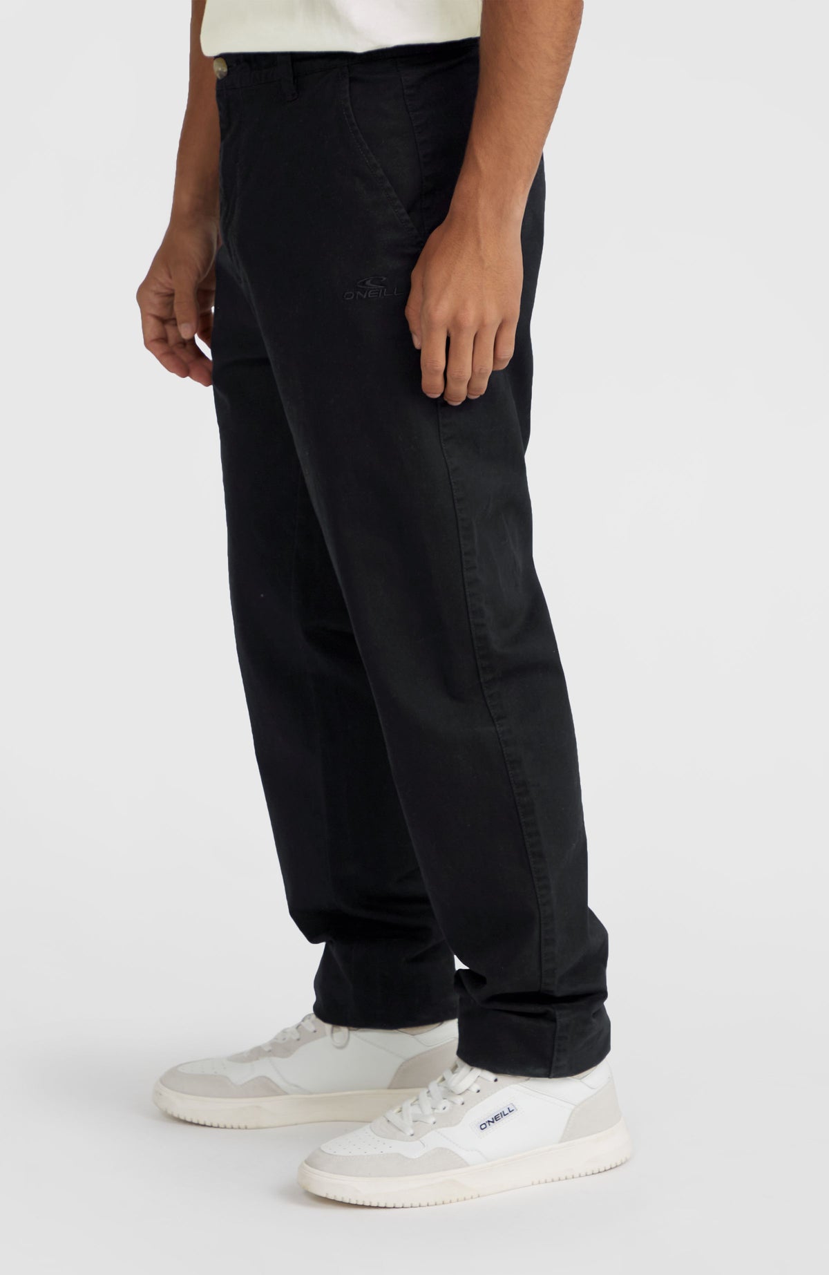 Ash & Erie Black Washed Stretch Chinos for Short Men