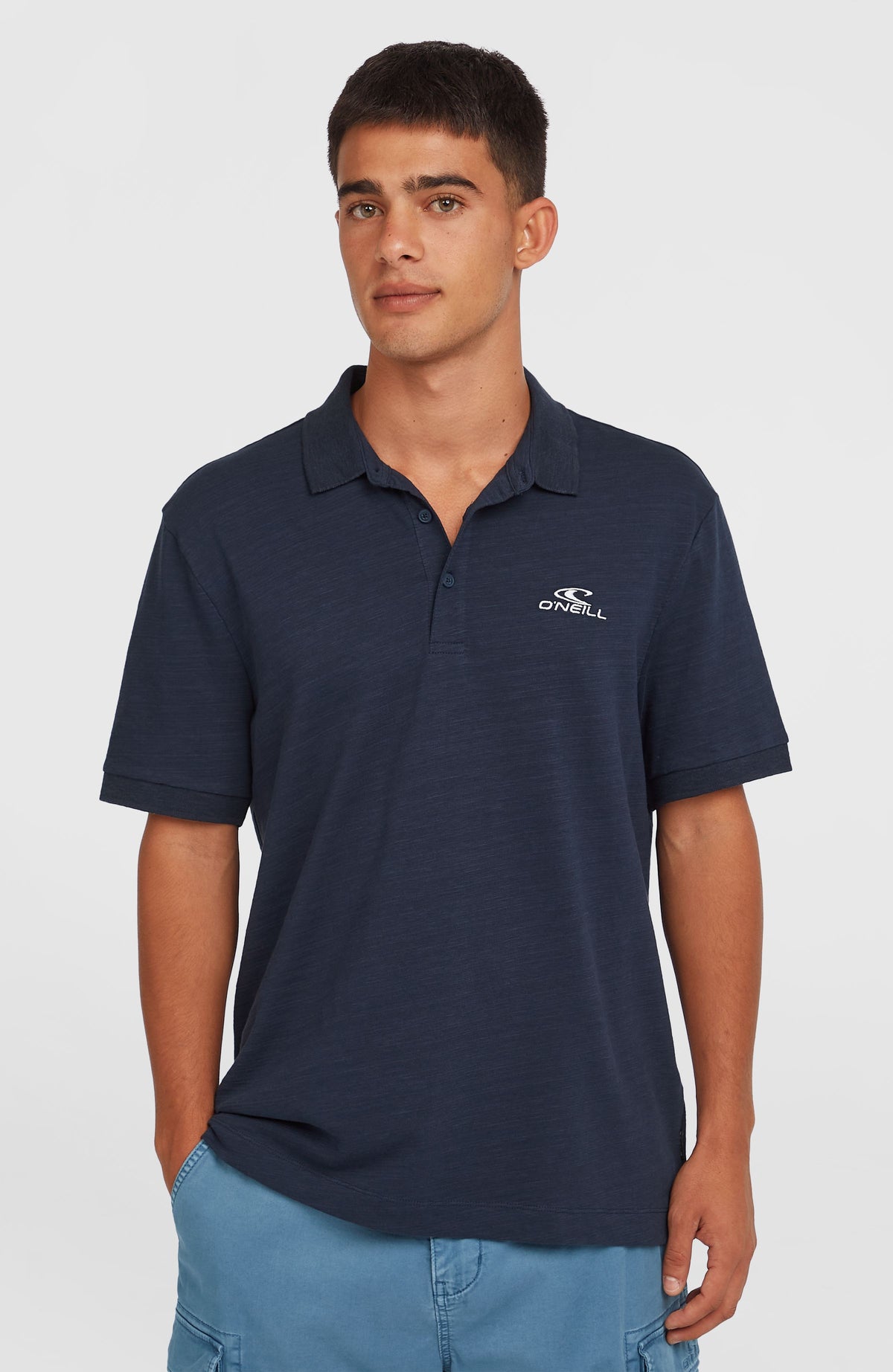 Slub Small Logo Polo | Ink Blue