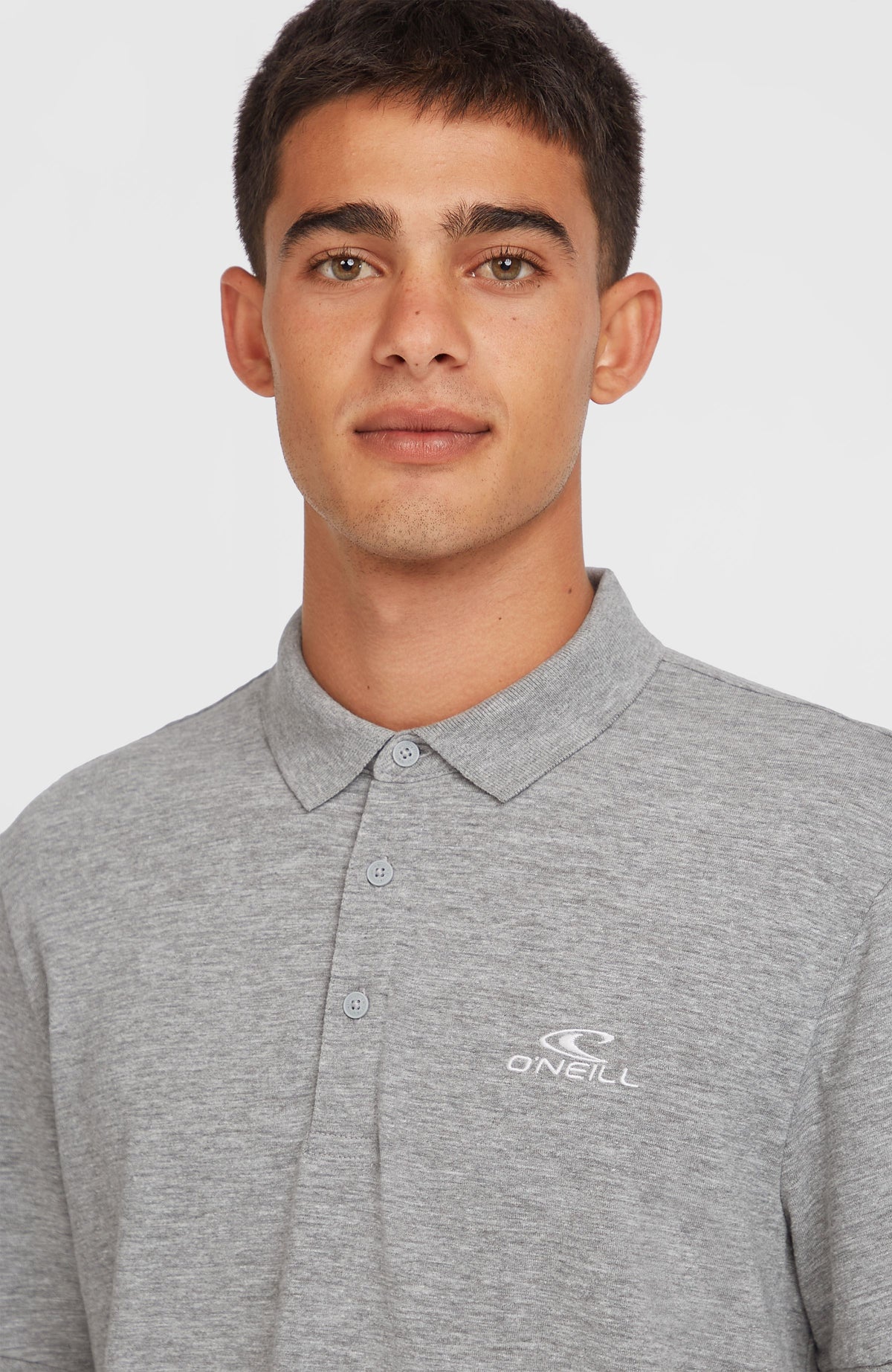 Slub Small Logo Polo | Silver Melee