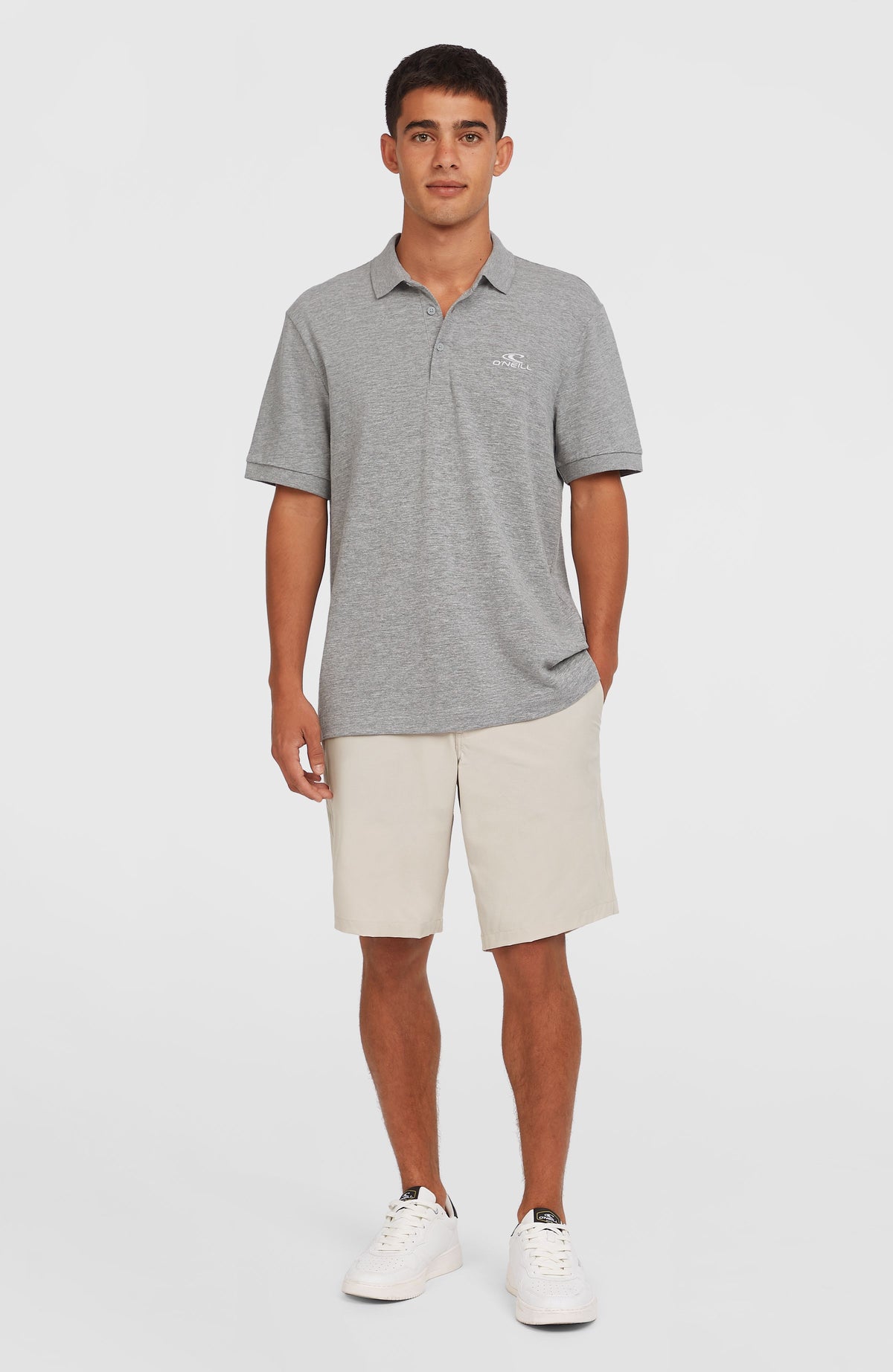 Slub Small Logo Polo | Silver Melee