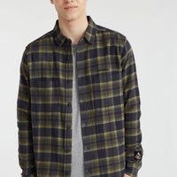 O'Neill TRVLR Series Flannel Check Shirt | Green Shadow Check