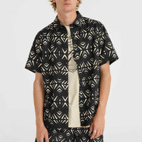 Mix and Match Beach Shirt | Black Fade IKAT