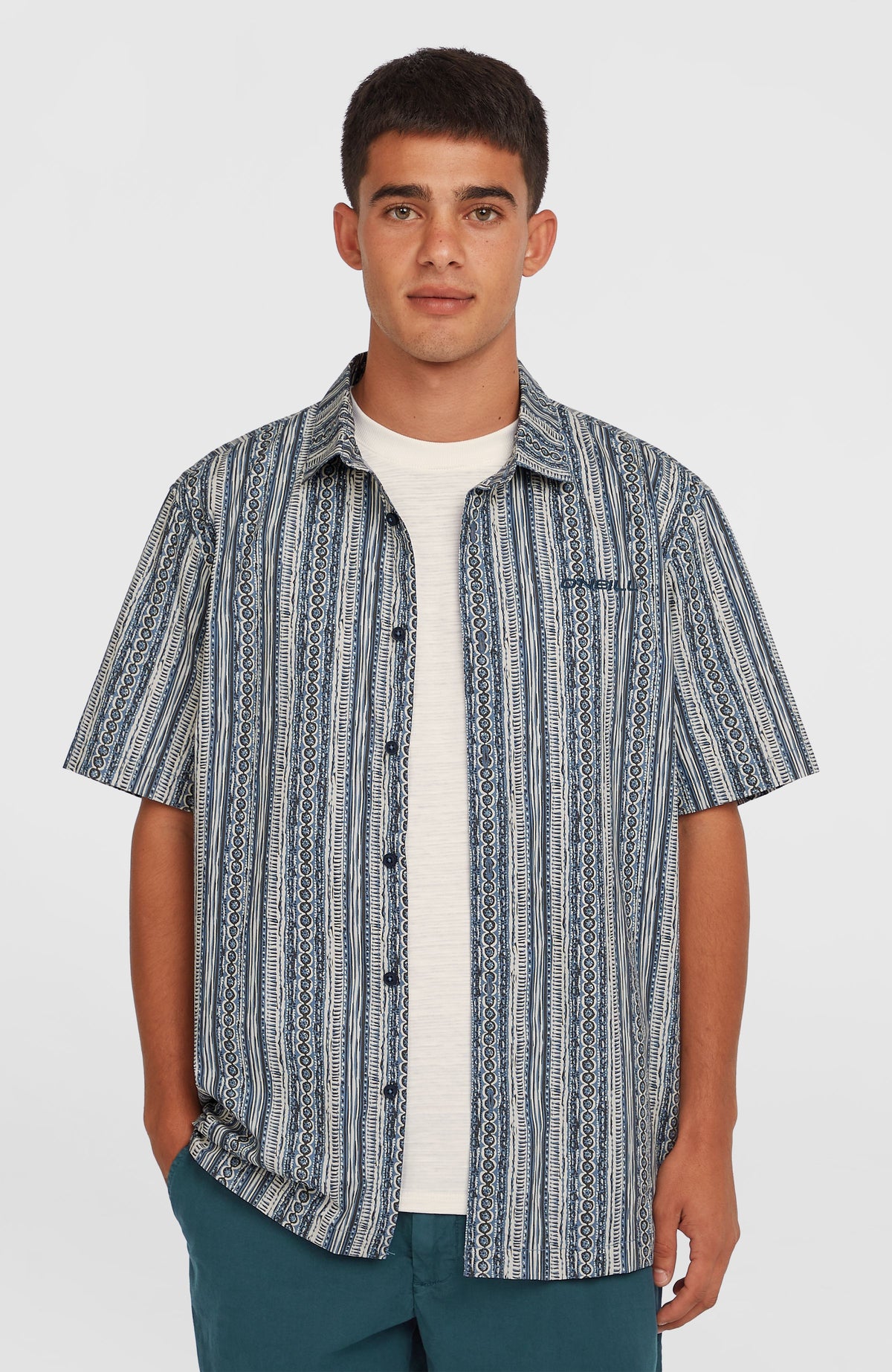 Print Shirt | Blue Pressed Lines